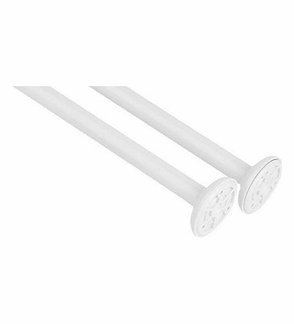 Set of 24 white aluminum curtain rods from Berilo, 80 cm length, designed for bathroom or home use with mounting hardware.