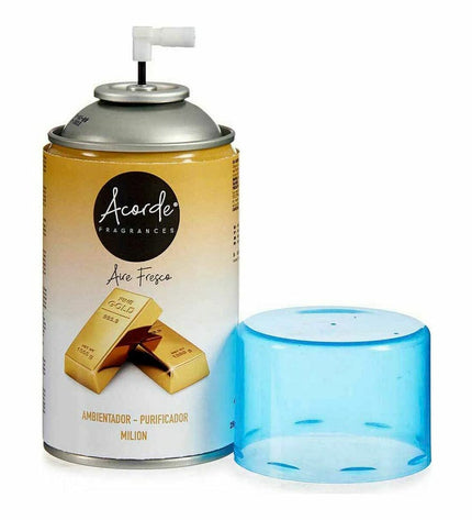 Six Acorde Milion air freshener refills in 250 ml bottles, designed for home and kitchen air freshening and home decor.