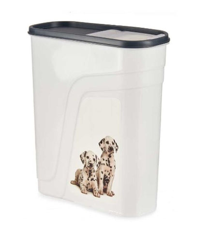 Mascow 4L anthracite pet dispenser for cats, shown in a stack of 8 units, designed for easy pet food or water dispensing