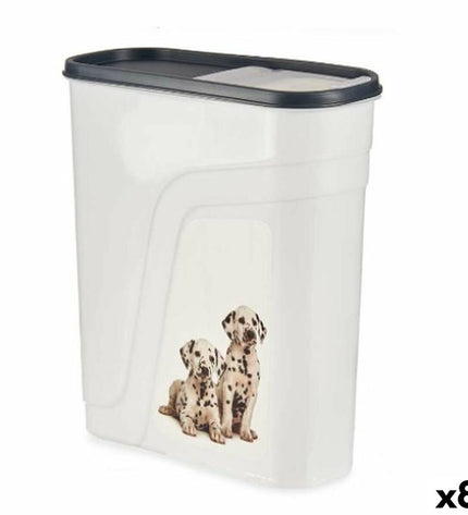 Mascow Antraciet 4L pet dispenser for cats, shown in dark gray, with 8 units stacked, designed for pet feeding and watering.