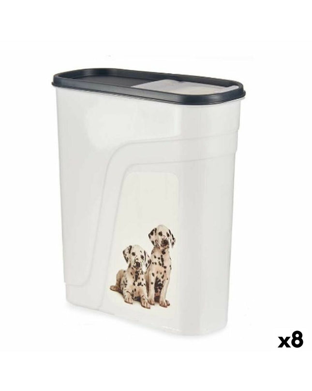 Mascow Antraciet 4L pet dispenser for cats, shown in dark gray, with 8 units stacked, designed for pet feeding and watering.