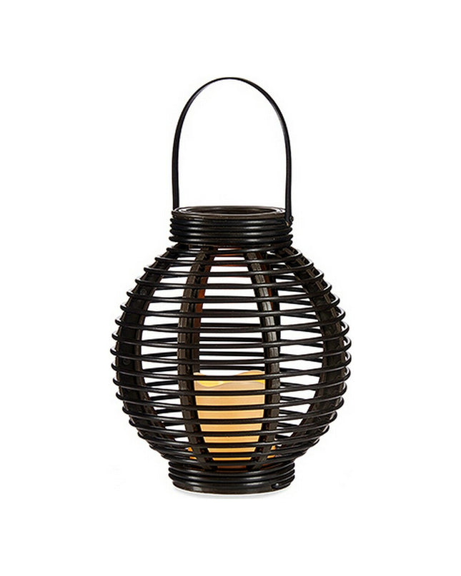 Set of four Ibergarden brown plastic LED lanterns for outdoor garden decoration, measuring 21 x 23.7 x 21 cm.