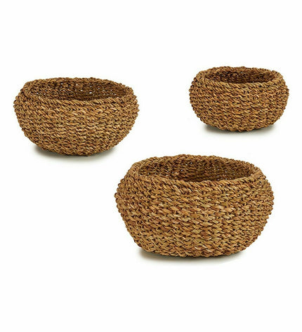 Set of four brown sea creature storage containers from Gift Decor Mandenset for home organization and kitchen decor.