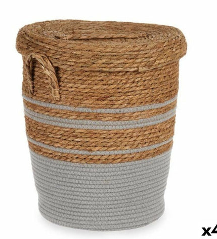 Set of four gray seaweed-themed storage containers by Gift Decor for home organization and kitchen decor.