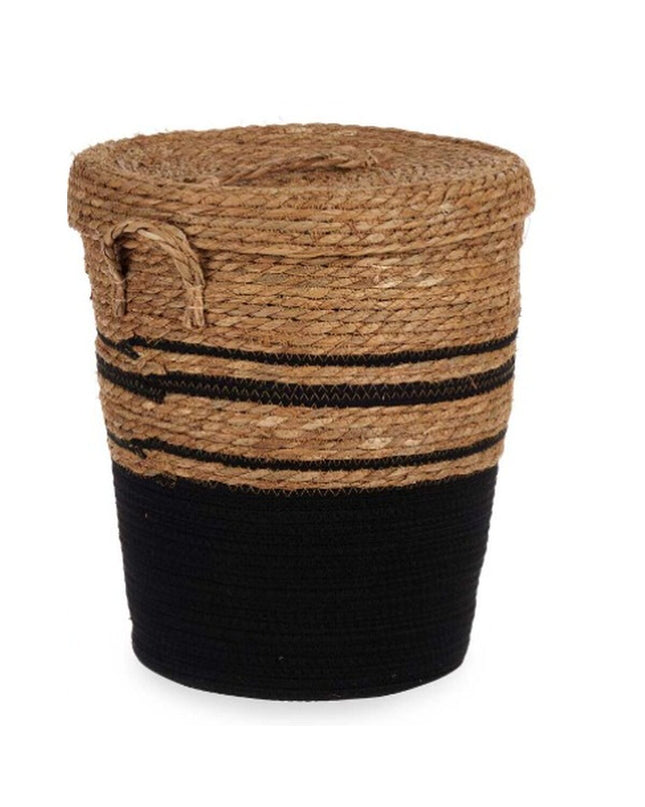 Four black Bruin Zeealgen storage containers by Gift Decor, suitable for home organization and kitchen storage.