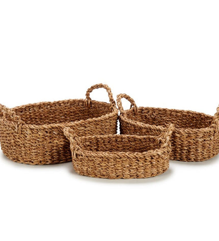 Gift Decor brown storage containers with handles, 750 ml, 1.5 L, and 3 L sizes, ideal for house, kitchen, and organization.
