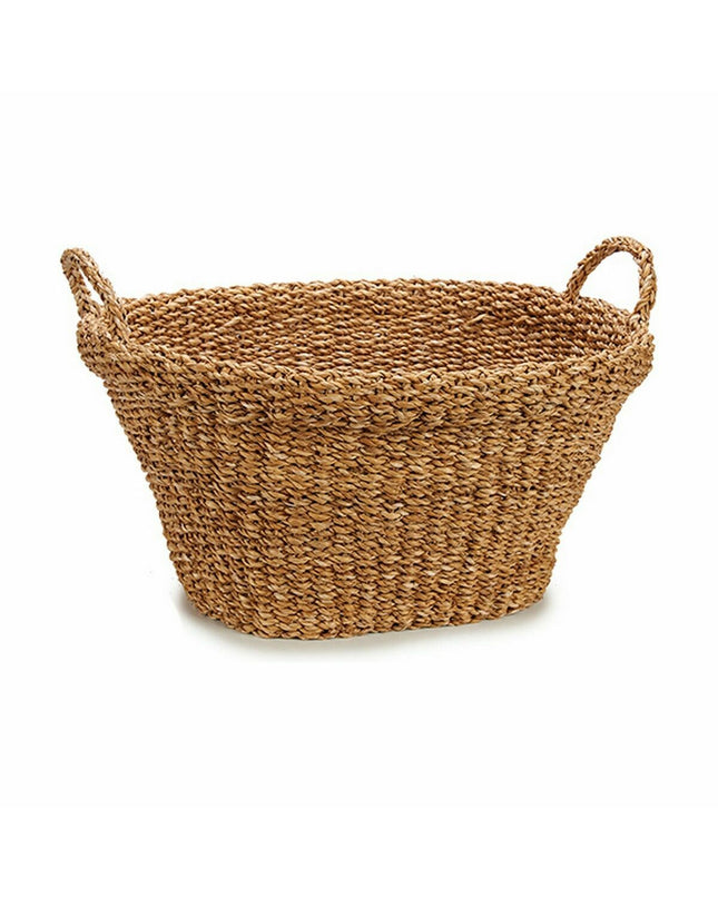 Six Gift Decor Bruin Zeealgen 32 L storage bins with handles, ideal for house and kitchen organization, in a brown color.