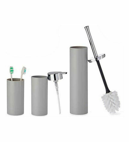 Set of 8 gray plastic bathroom bins from Berilo, 16.5 x 8 x 32.5 cm, suitable for home and kitchen use