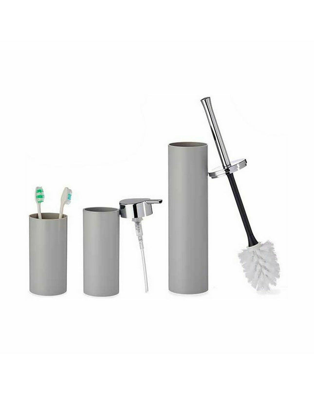 Set of 8 gray plastic bathroom bins from Berilo, 16.5 x 8 x 32.5 cm, suitable for home and kitchen use