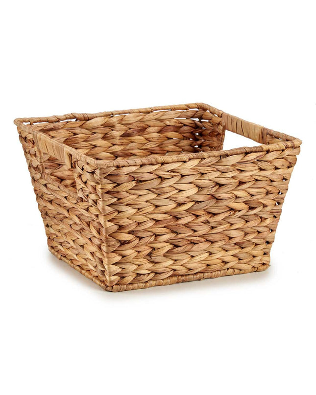 Set of 12 metal water hyacinth storage baskets by Gift Decor, perfect for home organization and kitchen decor.