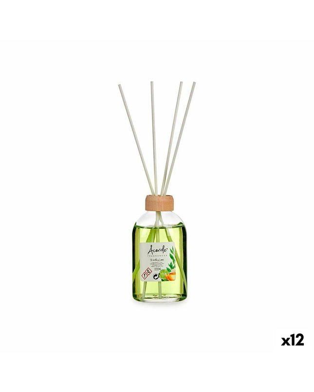 Acorde Parfum Sticks Acorde Limoen Groene Thee 100 ml set, elegant home decor with fresh lime and green tea scent, 12 sticks included.