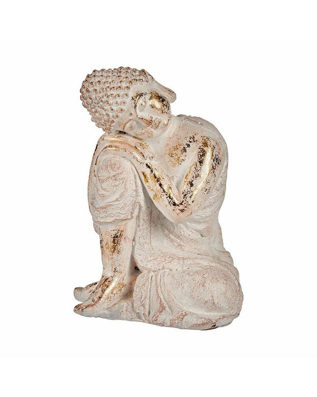 Pair of Ibergarden polyresin Buddha garden figures, outdoor decor, measuring 23x33x26 cm, ideal for outdoor garden decoration.
