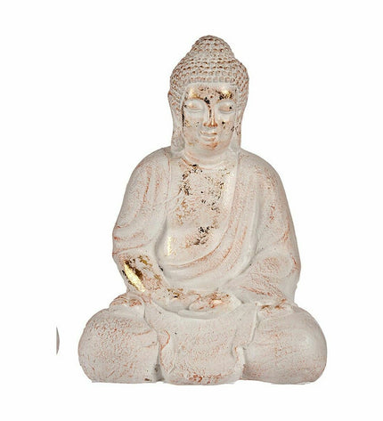 Pair of Ibergarden polyresin outdoor Buddha garden figures, 22.5x41.5x29.5 cm, decorative statues for outdoor garden decoration.