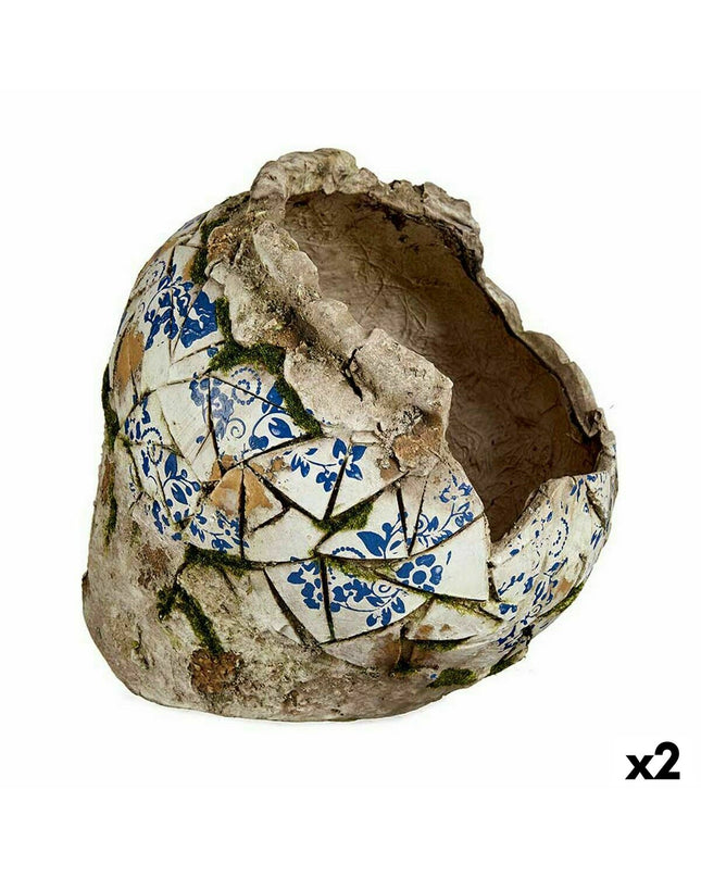 Two Ibergarden outdoor resin garden statues shaped like decorative vases, measuring 29x27x30 cm, for outdoor garden decoration.