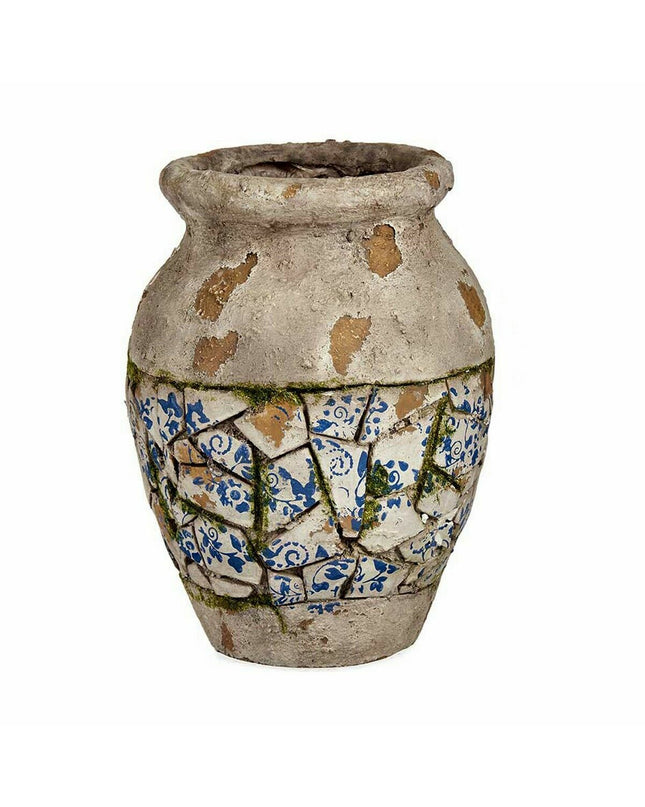 Set of two Ibergarden polyresin garden decorative figures resembling vases, outdoor garden decor, 25x32.5x25 cm.