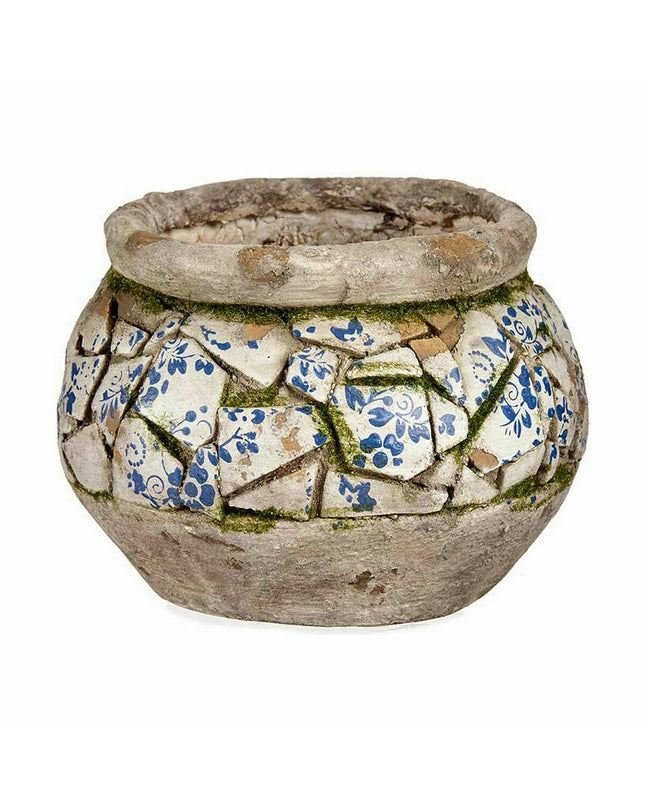 Set of two Ibergarden polyresin garden decorative figures shaped like vases, outdoor garden decor, 28 x 19.5 x 28 cm each.