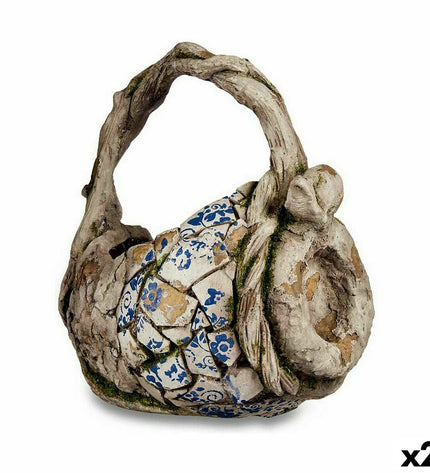 Two Ibergarden polyresin garden decorative figures resembling outdoor vases, measuring 23.5x35x31 cm, for garden decor.