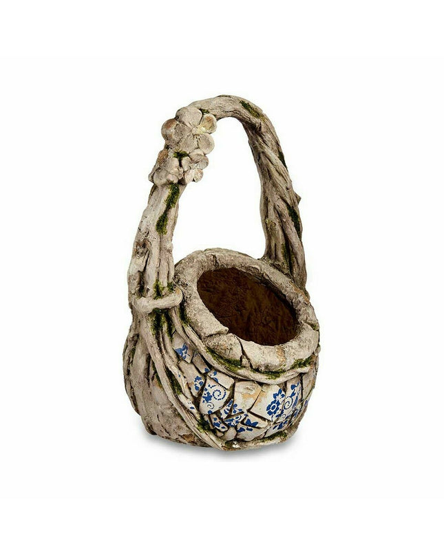 Pair of Ibergarden outdoor garden decor figures with polyresin vases, 25.5 x 44 x 27.5 cm, suitable for outdoor decoration.