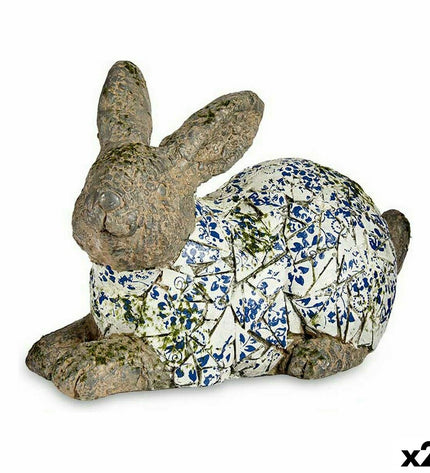 Two Ibergarden polyresin rabbit garden figures, decorative outdoor garden ornaments, measuring 20 x 29 x 40.5 cm each.
