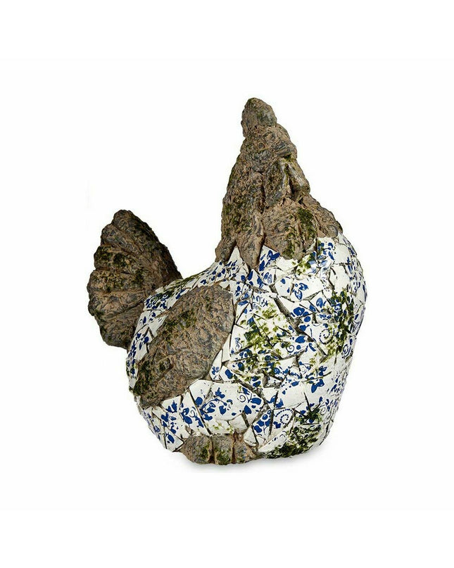 Pair of Ibergarden outdoor garden figures featuring decorative polyresin chickens, measuring 22.5 x 39 x 34 cm each.