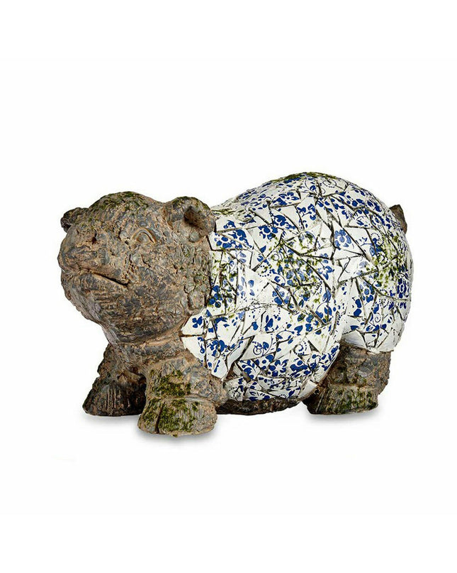 Two Ibergarden polyresin pig garden ornaments, outdoor decorative figures measuring 20.5 x 26 x 47 cm, for garden decoration.