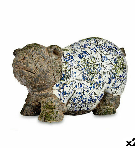 Two Ibergarden polyresin pig garden decorations, outdoor garden figures, measuring 20.5x26x47 cm, suitable for outdoor decor.