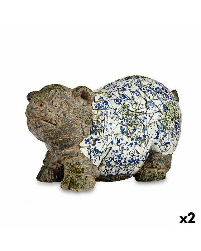 Two Ibergarden polyresin pig garden decorations, outdoor garden figures, measuring 20.5x26x47 cm, suitable for outdoor decor.