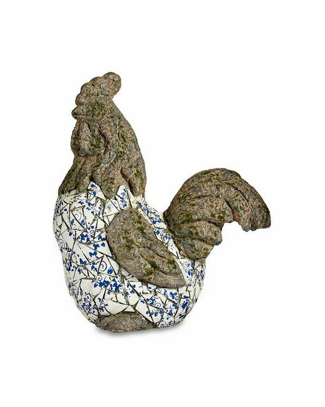 Two Ibergarden polyresin garden rooster figures, decorative outdoor garden ornaments measuring 22.5 x 46 x 41.5 cm.