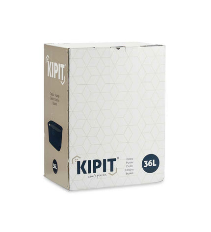 Set of 12 Kipit black and gray plastic laundry baskets, 36L capacity, with dimensions 36x25.5x53 cm for home storage and organization.