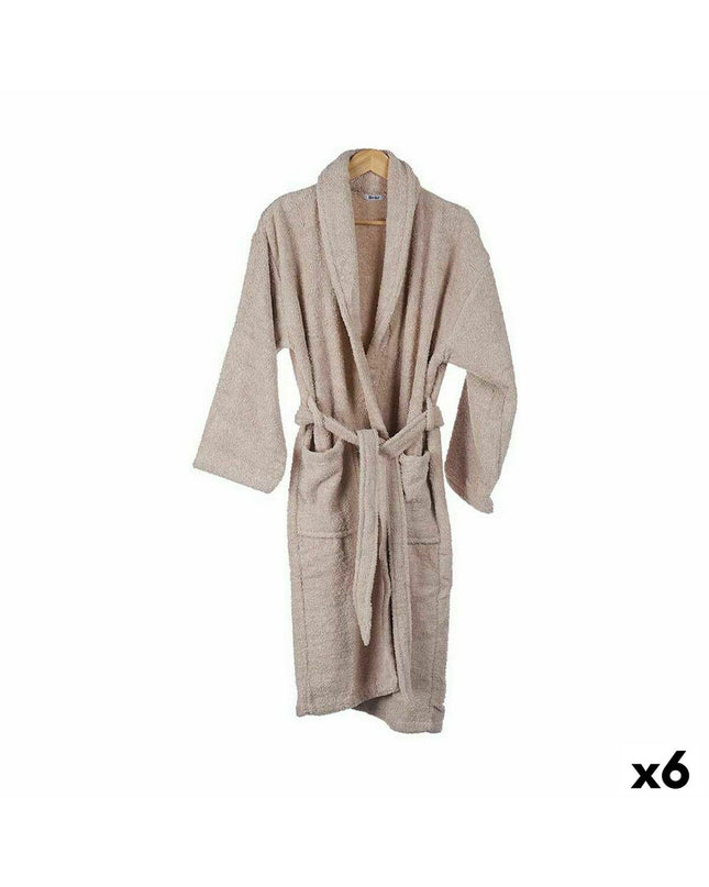 Berilo Kamerjas in beige for house and bath, M/L size, showing six soft, absorbent bath and kitchen towels laid flat.