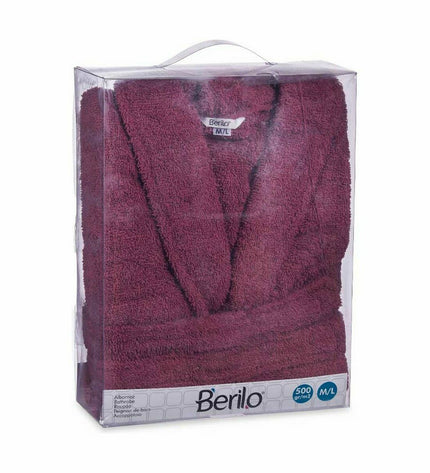 Set of six Berilo red bath and kitchen cloths for household use, displayed in a neat arrangement on a white background.