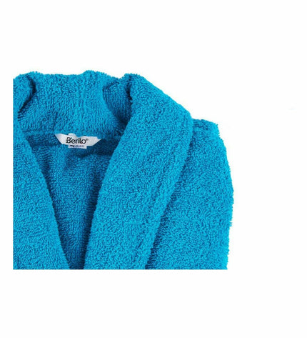 Set of six Berilo blue household and bath washcloths, soft terry cloth for kitchen and bathroom use.