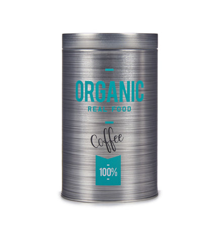 Kinvara metalen blik for koffie, gray color, 10.4x18.2x10.4 cm, kitchen storage box, set of 24 for huis en koken.