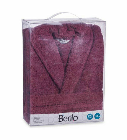 Set of six red Berilo Kamerjas, large/extra-large size, designed for house, kitchen, and bathroom use, shown in the image.