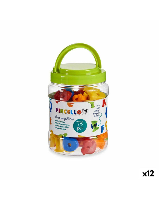 Multicolour plastic letter magnets by Pincello, suitable for educational play and learning activities.
