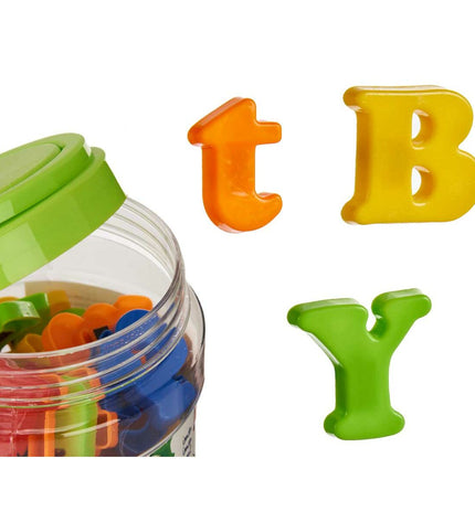 Colorful Pincello plastic magnetic letters spelling "Pincello" for educational play and learning activities.