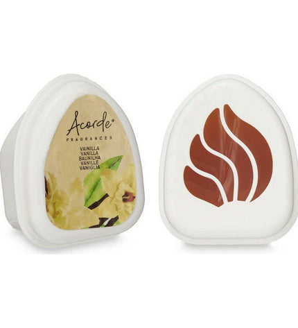 Acorde Vanille luchtverfrisserset with 12 vanilla-scented air fresheners, designed for home and kitchen decor.
