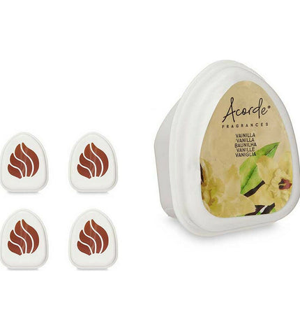 Acorde Vanille air freshener set with 12 vanilla-scented air fresheners for home decor and kitchen use, 50g each.