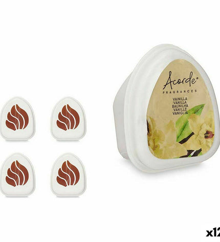 Acorde Vanille air freshener set with 12 vanilla scent sachets, ideal for home decor and freshening living spaces.
