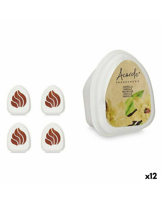 Acorde Vanille air freshener set with 12 vanilla scent sachets, ideal for home decor and freshening living spaces.