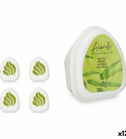 Acorde Bamboe air freshener set with 12 bamboo-scented sachets for home and kitchen decoration, each weighing 50g.