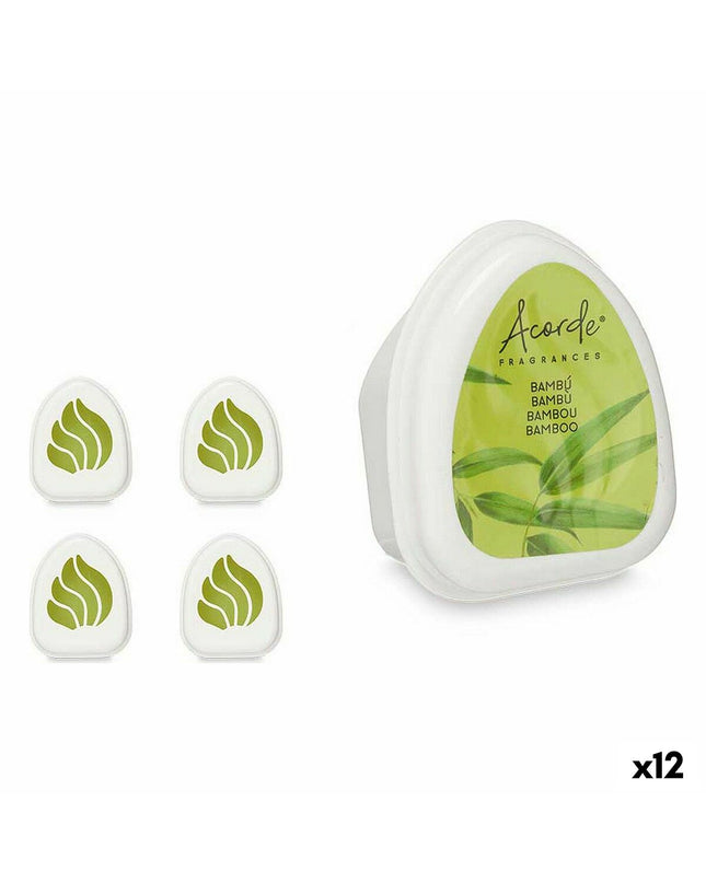 Acorde Bamboe air freshener set with 12 bamboo-scented sachets for home and kitchen decoration, each weighing 50g.