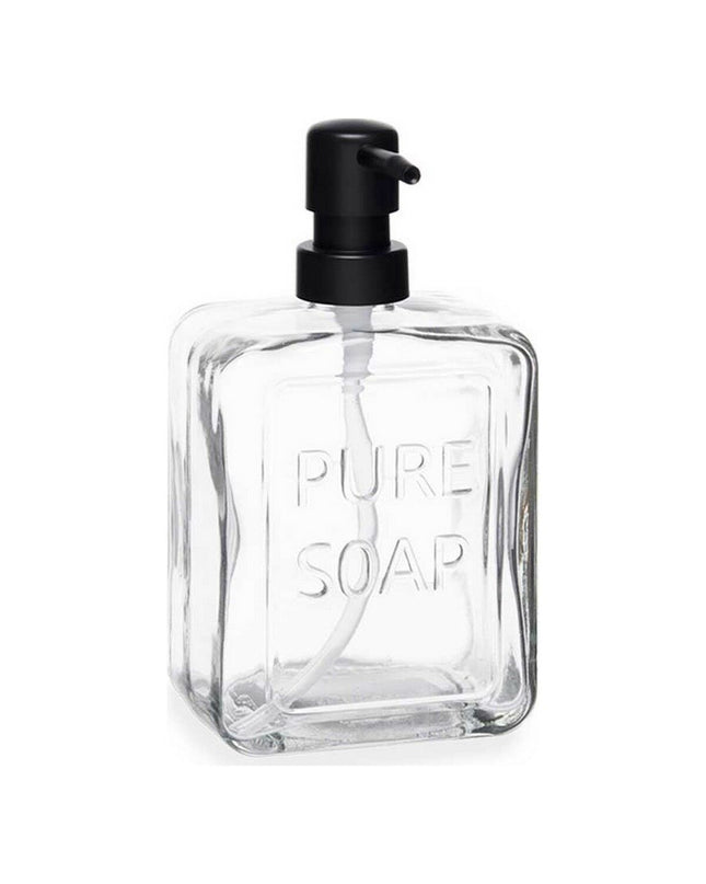 Set of 6 transparent plastic Berilo Pure soap dispensers, 570 ml, suitable for bathroom and kitchen use.