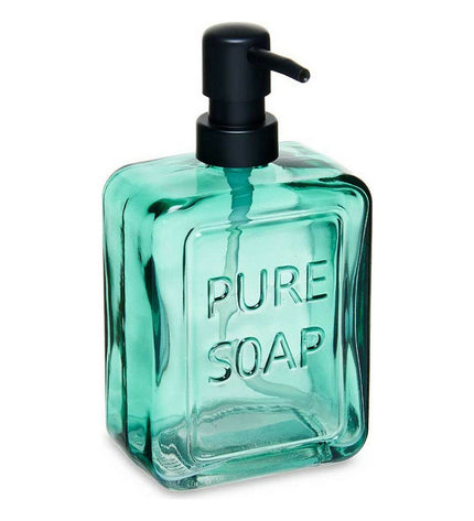 Set of six Berilo Pure Soap green crystal soap dispensers in 570 ml size, perfect for bathroom and kitchen decor.