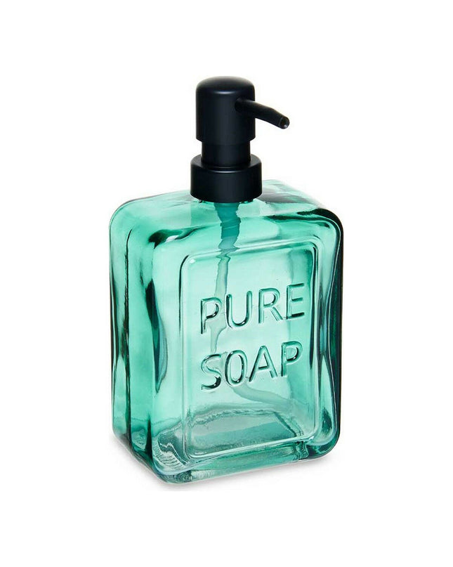 Set of six Berilo Pure Soap green crystal soap dispensers in 570 ml size, perfect for bathroom and kitchen decor.