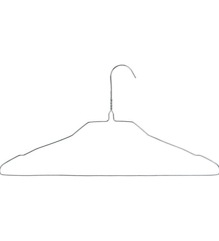 Set of 24 Kipit silver metal hangers, 40 x 1 x 20 cm, for household storage and organization, neatly stacked in the image.