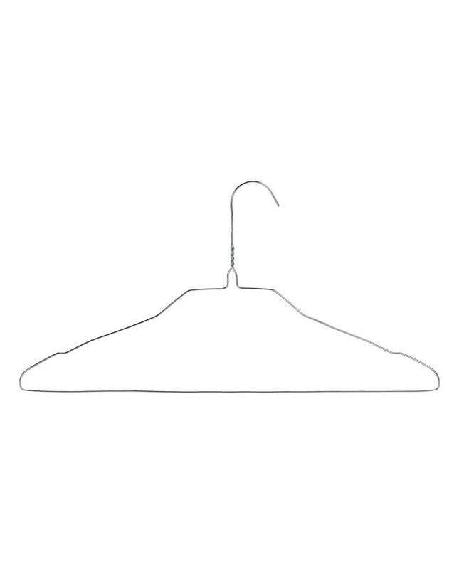 Set of 24 Kipit silver metal hangers, 40 x 1 x 20 cm, for household storage and organization, neatly stacked in the image.