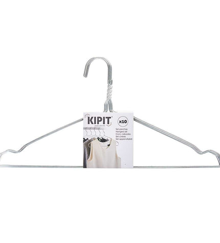 Set of 24 silver metal Kleerhangerset Kipit for household storage and organization, featuring 40 cm length and durable construction.