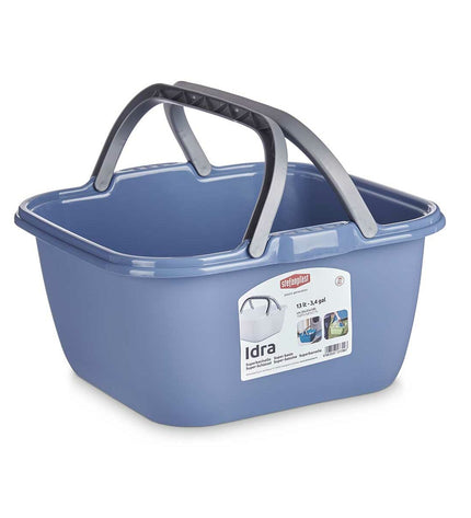 Stefanplast 13L plastic laundry basket with handles, measuring 36 x 18 x 34.5 cm, set of 48 for home organization.