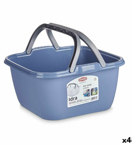 Stefanplast 13L plastic laundry basket with handles, 36x18x34.5cm, set of 48, for home organization and storage.